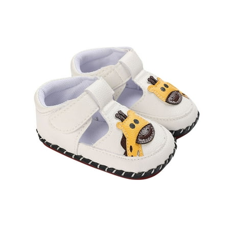 Meresysid Toddler Kids Infant Newborn Baby Summer Sandals Outside Wear Non-slip Breathable Small Baotou Soft Soled Cloth Shoes White