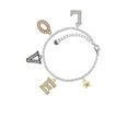 thumbnail image 2 of Delight Jewelry Goldtone Mini Star with Clear Crystal Multi-Colored Crystal Love Charm Bracelet, 2 of 5