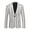 White, variant on Men's Striped Notched Lapel Single-Breasted Blazer, 1-Button Formal Jacket with Back Vent & Functional Pockets