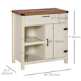 thumbnail image 2 of Rustic Barn Door Storage Cabinet Modern Farmhouse Buffet Sideboard for Kitchen and Dining Room White, 2 of 7