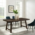 thumbnail image 2 of 70" Solid Wood Trestle Dining Table in Dark Brown Oak, 2 of 4