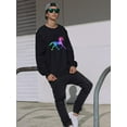 thumbnail image 2 of Unicorn On Multicolor Fire  Sweatshirt Men -Image by Shutterstock, Male Large, 2 of 4