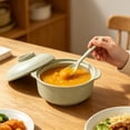 thumbnail image 4 of Iuhan Microwave Safe Soup Bowl With Lid And Spoon, Double Handle Bowl For Kitchen Dining, Wheat Straw Bowl For Home Daily Use, 4 of 6