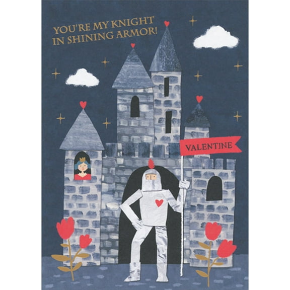RSVP You're My Knight in Shining Armor: Princess in Castle Funny Valentine's Day Card for Husband