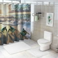thumbnail image 7 of Orinice Beach Sea Turtle Shower Curtain Coastal Blue Ocean Inspirational Quotes Sea Wave Palm Trees Tropical Seascape Bathroom Decor Set with Hooks  36x72, 7 of 7