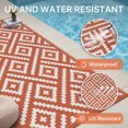 thumbnail image 4 of DEORAB Outdoor Rugs 6'x9' Waterproof Plastic Patio Mat Reversible Orange & White Non-Slip Geometric Design for Camping, RV, Balcony, Porch, Picnic, 4 of 8