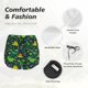 thumbnail image 4 of Balery Dinosaurs Pantalones cortos deportivos para mujer con forro y dos bolsillos, elásticos, para entrenamiento, gimnasio, yoga-Small, 4 of 7