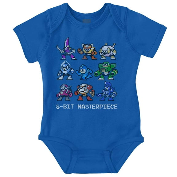 Mega Man Characters 8-bit Masterpiece Romper Boys or Girls Infant Baby Brisco Brands 12M