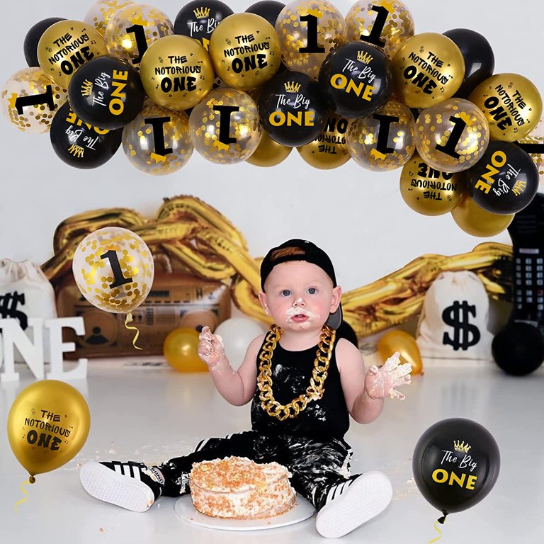 The Notorious One Birthday Party Decor, Black Gold, 1st Birthday