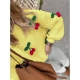 thumbnail image 4 of Cogild Knitted Oversized Sweaters for Womens with Cherry Embellishments for Casual Wear Solid Color Long Sleeves Fall Winter Sweaters for Womens, 4 of 6
