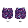 thumbnail image 3 of Susaid Bright Purple Butterflies Print Women's High Waisted Running Shorts Quick Dry Athletic Gym Track Workout Shorts Zip Pocket-X-Large, 3 of 7