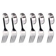 thumbnail image 1 of Miangastore Forks Stainless Steel Curved Handle Fork Cake Forks Silver 6Pcs 4.9X1.6X1In, 1 of 8