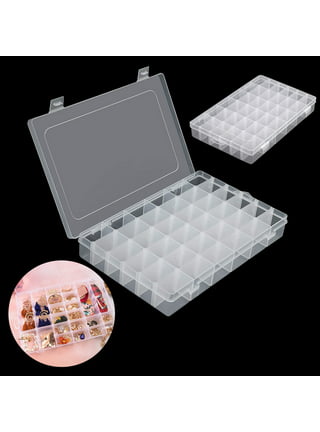 Clear Jewelry Box 6-Pack Plastic Bead Storage Container Earrings Organizer
