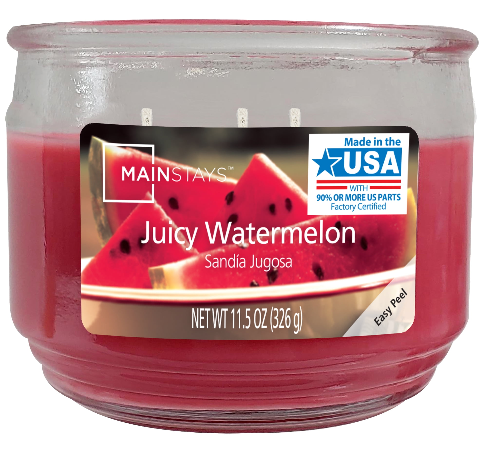Mainstays Juicy Watermelon Scented 3Wick Candle, 11.5 ounces Walmart