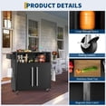 thumbnail image 4 of Stainless Steel Grill Cart with Storage Cabinet & Prep Table - Outdoor BBQ Bar Cart with Hooks & Spice Rack for Backyard & Patio, Black, 4 of 8