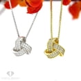 thumbnail image 2 of 925 Sterling Silver Micro Pave Love Knot Pendant Necklace, Cubic Zirconia, Giorgio Bergamo Silver, 2 of 6