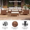 thumbnail image 6 of LAUSAINT HOME 5-Piece Patio Furniture Set, Outdoor Wicker Conversation Set with 1 Storage Ottoman, 3-Seater Sofa, 2 Single Chairs, 1 Table with Umbrella Hole, Beige Cushions, 6 of 10