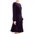 thumbnail image 5 of STETMN Women's Velvet Dress Elegant Long Sleeve Dresses Keyhole Evening Party Dresses, 5 of 6