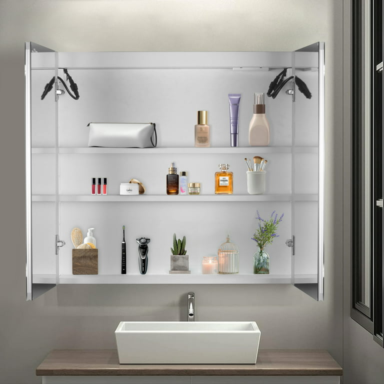 2 Tier Single Door Wall Mount Bathroom Medicine Cabinet With Mirror