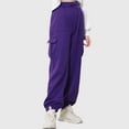 thumbnail image 2 of Staki Pants for Teens Girls' Sweatpants Lounge Soft Athletic Kids Joggers with Pockets & Drawstring(Purple,13-14 Years), 2 of 9