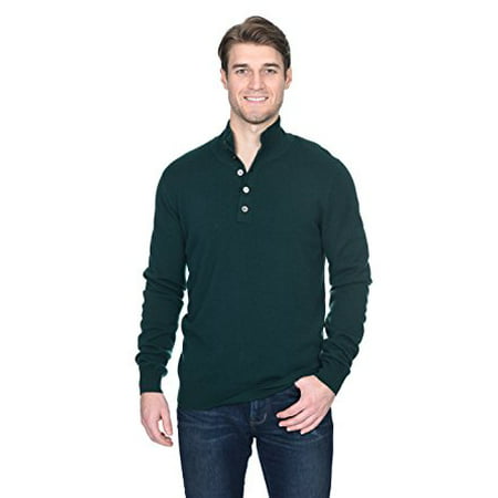 State Fusio Men's Cashmere Wool Button Mock-Neck Classical Fashion Polo Collar Sweater