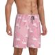 thumbnail image 2 of Balery Pink Flamingos and Flowers Pantalones cortos de pijama de punto de algodón para hombre con cinturilla y bolsillos-Small, 2 of 6