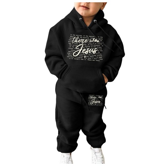 BOOMNY Toddler Girls 2 Peice Sweatsuits Graphic Y2K Long Sleeve Sweatshirts Pants Sets for Kids Comfy Track Suits