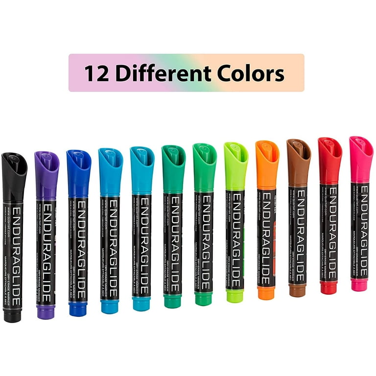 Quartet EnduraGlide Dry Erase Marker Chisel Tip Assorted Colors 12/Set
