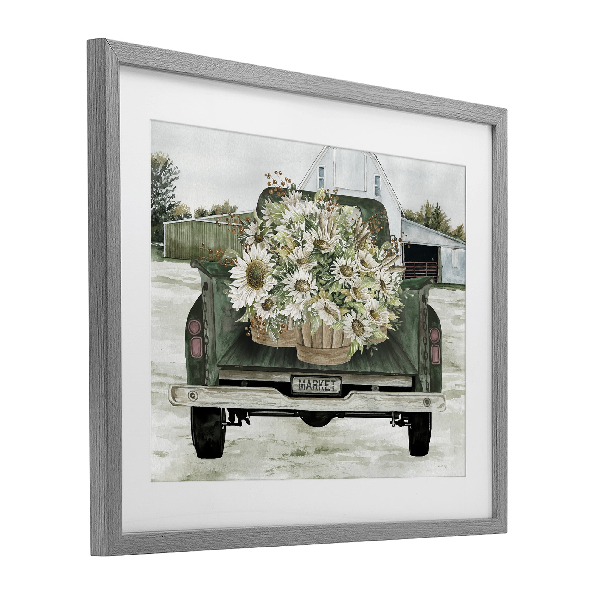 Stupell Industries Country Flower Delivery Baskets Gray Framed Print Under Glass, design by Cindy Jacobs