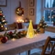 thumbnail image 5 of Luz nocturna de árbol de Navidad de plástico transparente brillante | Decoración navideña de escritorio | Lámpara ambiental LED para oficina en casa | Ambiente acogedor de cuento de hadas, 5 of 6
