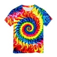 thumbnail image 2 of Boys T Shirts Kids Neon Tie Dye Graphic Short Sleeve T Shirt Boys' Tops Orange 3-4 Years, 2 of 5