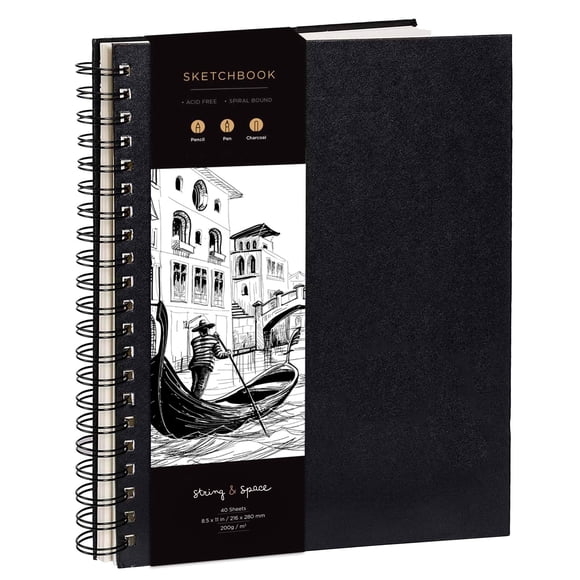 Cuaderno de bocetos String & Space, tapa dura, 200 g/m², 21 x 29 cm, 40 hojas