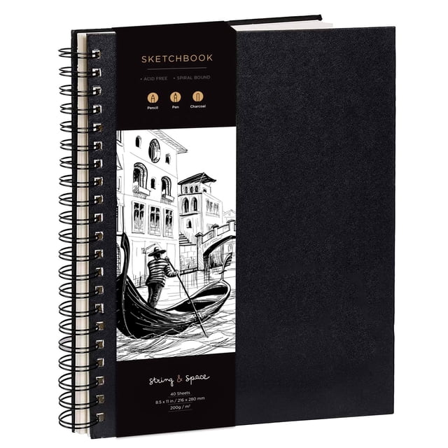 Cuaderno de bocetos String & Space, tapa dura, 200 g/m², 21 x 29 cm, 40 hojas