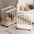 thumbnail image 4 of Rolling Storage Bin Organizer with Wheels Multi-Purpose Laundry Basket Clothes Cart Yoga Mat Storage Trolley for Home Use, 4 of 6