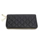 thumbnail image 4 of Cartera larga con cremallera para mujer Cartera de piel sintética con estampado de diamantes para mujer Negro, 4 of 10