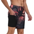thumbnail image 2 of Naloa Giant Monster Over City Print Men Swim Trunks with Compression Liner ,Board Shorts,Men's Swim Shorts with Drawstring and Elastic Waistband-3X-Large, 2 of 6