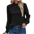 thumbnail image 2 of Drses Long Sleeve Womens Tops Women's Solid Color Round Neck Hooded Long Sleeve Top Women's sweatshirts, 2 of 8
