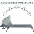 thumbnail image 5 of Kozyard Wilson Adjustable EDP Coated Wrought Iron Frame and Breathable Textilence Seat Chaise Lounge Chair (2 Pack) (Gray W/O Table), 5 of 8