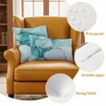 thumbnail image 2 of 2 Pack Outdoor Waterproof Throw Pillow Covers,Teal Marble Gradient Water Ripple Decorative Square Patio Pillowcases for Chair Couch Sofa 16x16in, 2 of 9