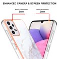 thumbnail image 4 of Allytech Galaxy A33 5G Case, Pretty Marble Design Heavy Duty Shockproof Hybrid Hard PC Soft TPU Bumper Three Layer Drop Protection Anti-Fall Cover Case for Samsung Galaxy A33 5G - White, 4 of 5