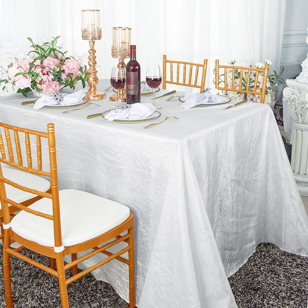 90" Pintuck Taffeta Round Table Overlay Tablecloth Wedding Linens Inc 