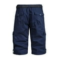 thumbnail image 3 of Cargo Capri Pants for Men Cotton Capris Elastic Waist Outdoor Hiking Pants with Pockets, 3 of 4