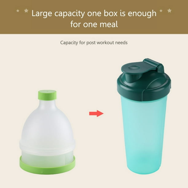 2Pack Protein Powder Container to go Portable Supplement Funnels for  Filling Bottles with Protein Powder Compartment Pill Storage, Great for  Workout