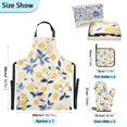 thumbnail image 3 of Yellow Flowers Blue Leaves Watercolor Apron Set with Oven Mitts Pot Holders Set of 5 Kitchen Stuff Accessories, 3 of 6