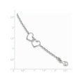 thumbnail image 3 of 925 Sterling Silver Rhodium Plated Heart Bracelet, 3 of 3