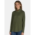 thumbnail image 4 of Time and Tru Women's Cowl Neck Waffle Knit Tunic, Size S-XXXL, 4 of 5