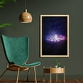 thumbnail image 2 of Galaxy Wall Art with Frame, Nebula Cloud in Milky Way Infinity in Interstellar Solar System Design Print, Printed Fabric Poster for Bathroom Living Room, 23" x 35", Purple Dark Blue, by Ambesonne, 2 of 2