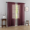 thumbnail image 4 of Cortinas YJ YANJUN de encaje rojo vino, 229 x 132 cm, 2 paneles florales, 4 of 5
