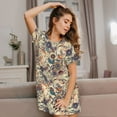 thumbnail image 3 of Naloa Floral With Birds Print Women Nightgowns,Womens Loungewear,Short Sleeve Sleepwear,Comfy Ladies Nightdress, 3 of 6