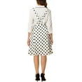 thumbnail image 3 of INSPIRE CHIC Women's Polka Dots Overall Flared Adjustable Straps Suspender Skirts S White, 3 of 7